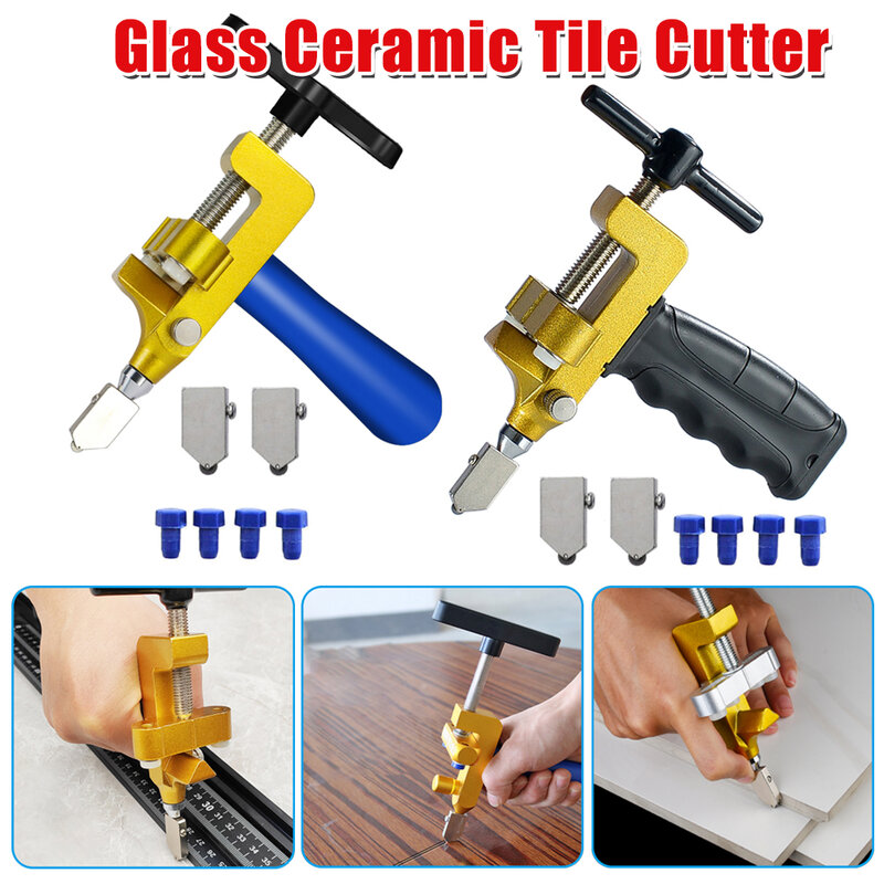 2 in 1 Glass Ceramic Tile Cutter with Knife Wheel Diamond Glass Cutter Breaking Pliers Manual Tile Glass Cutting Tool Hand Tools