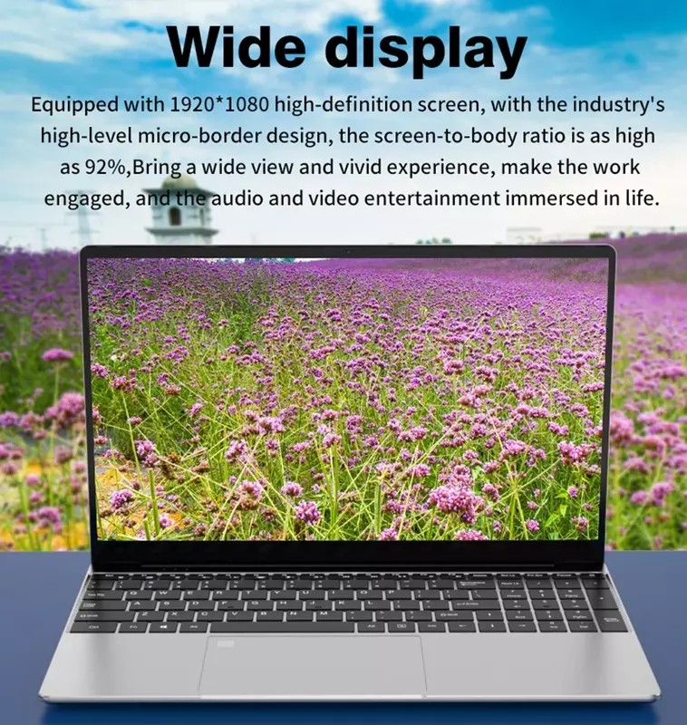 Cheap Office Laptops Gaming Computer Study Notebooks Netbook 15.6 Inch 12th Gen Intel N95 32GB DDR4 Slot 2TB M.2 WiFi Camera
