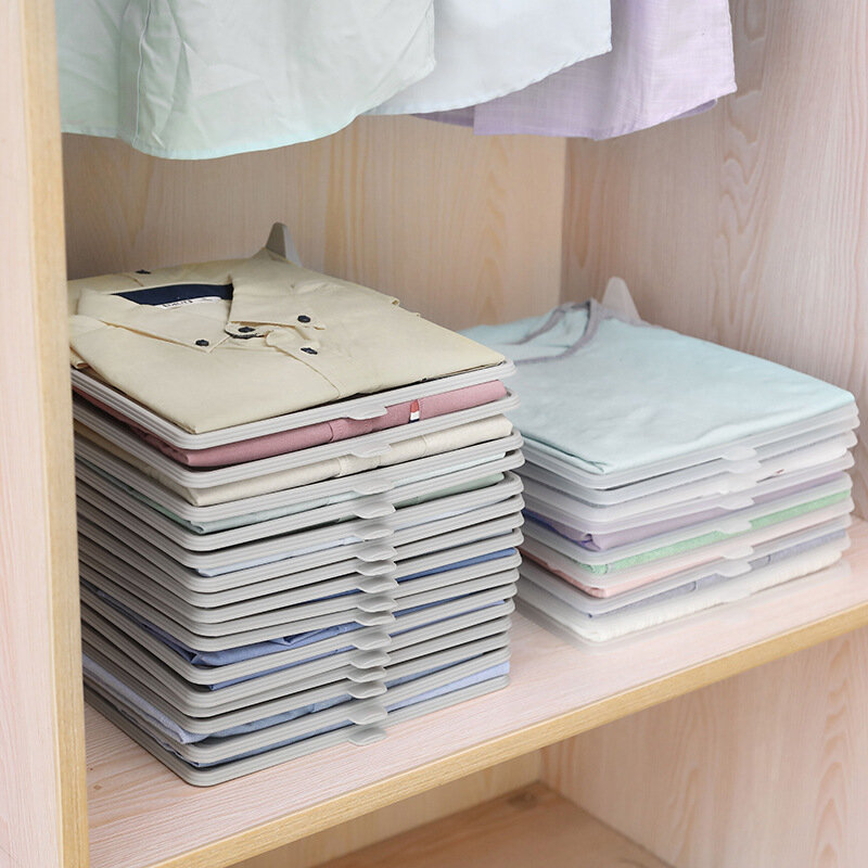 10 buah kaus lemari pakaian kaus papan Folder nyaman pendek Organizer multifungsi penyimpanan rumah alat terpisah