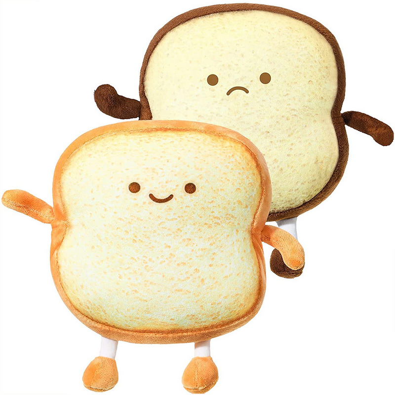 Cuscino in peluche per pane da 2 pezzi cuscino da viaggio per Toast in peluche cuscino da viaggio per dormire a forma di Toast adorabile