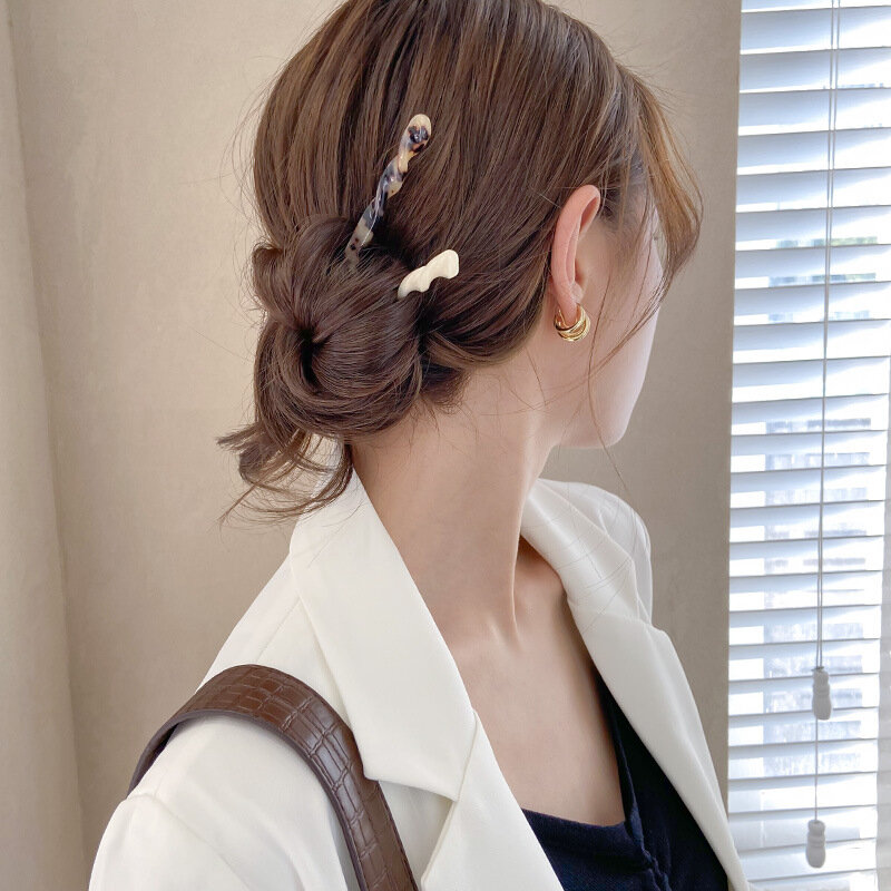 Chinese Style Hair Sticks Vintage Acetate Resin Chopstick Women Hairpins Clip Pin Headwear Wedding Jewelry Accessories