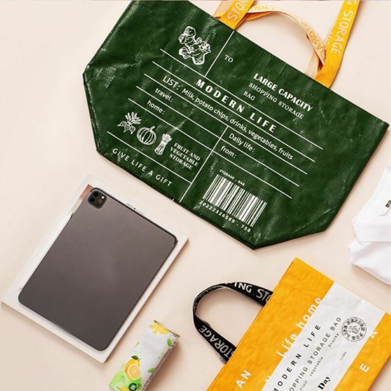 Bolso de hombro de nailon a la moda, bolsa de compras ecológica impermeable, reutilizable, almacenamiento de comestibles, 1 unidad