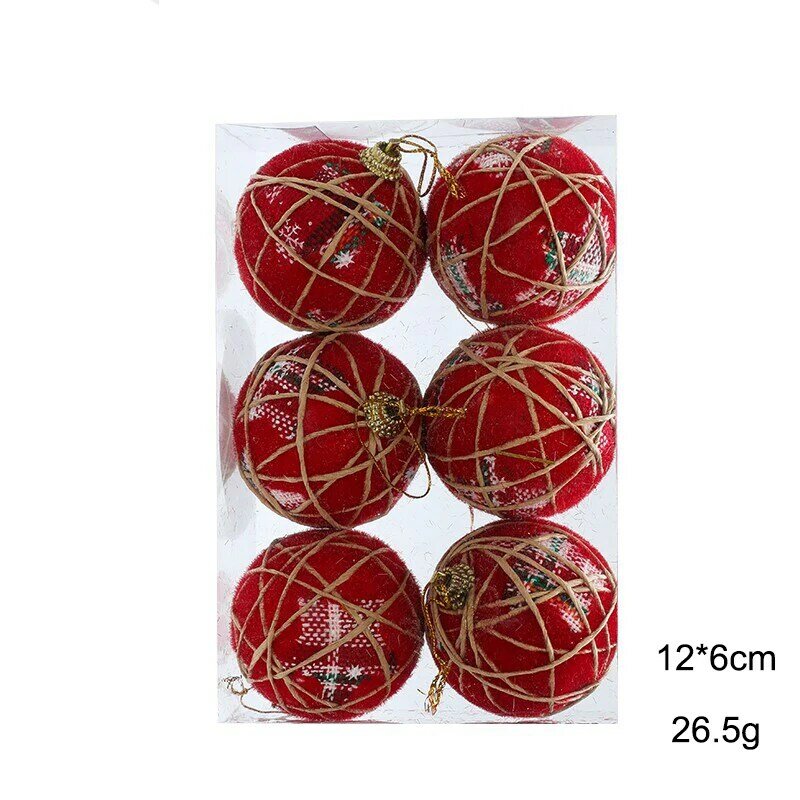 Dekorasi pohon Natal, 6 buah bola Natal gantung pohon Natal ornamen gantung pesta rumah Navidad Tahun Baru 2024 dekorasi