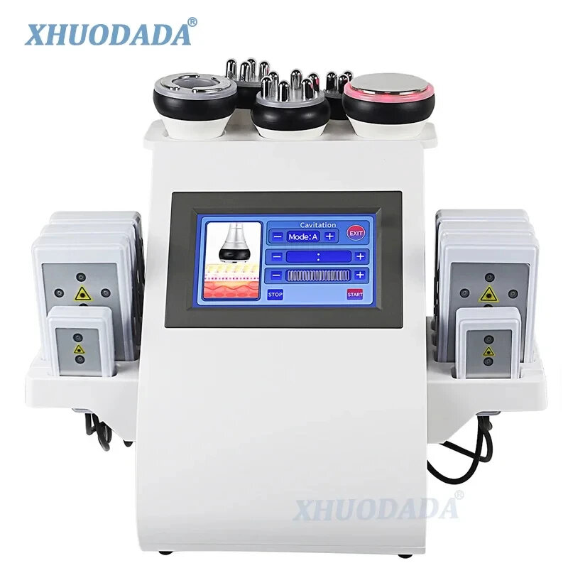 Máquina de adelgazamiento corporal ultrasónica de cavitación 40K, herramienta de frecuencia multipolar, rejuvenecimiento antiarrugas, estiramiento de la piel