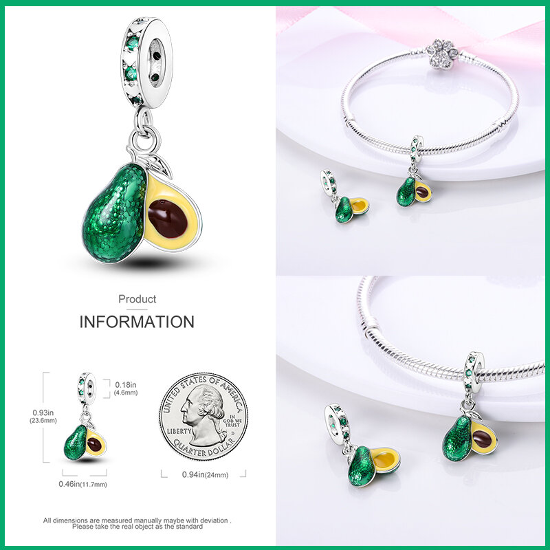 Perles de charme en argent regardé 2024, trèfle à quatre feuilles, série verte, adaptées au bracelet Pandora original, fabrication de bricolage, chaud, 925