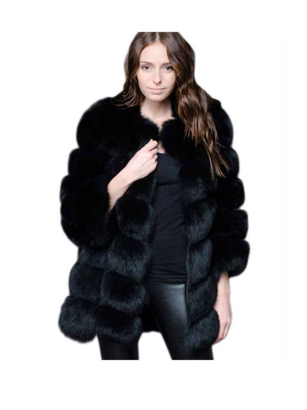 ZADORIN Neue Luxus Spleißen Lange Faux Pelzmantel Frauen Dicke Warme Winter Mode Flauschigen Faux Pelz Jacke Mäntel für Frauen oberbekleidung