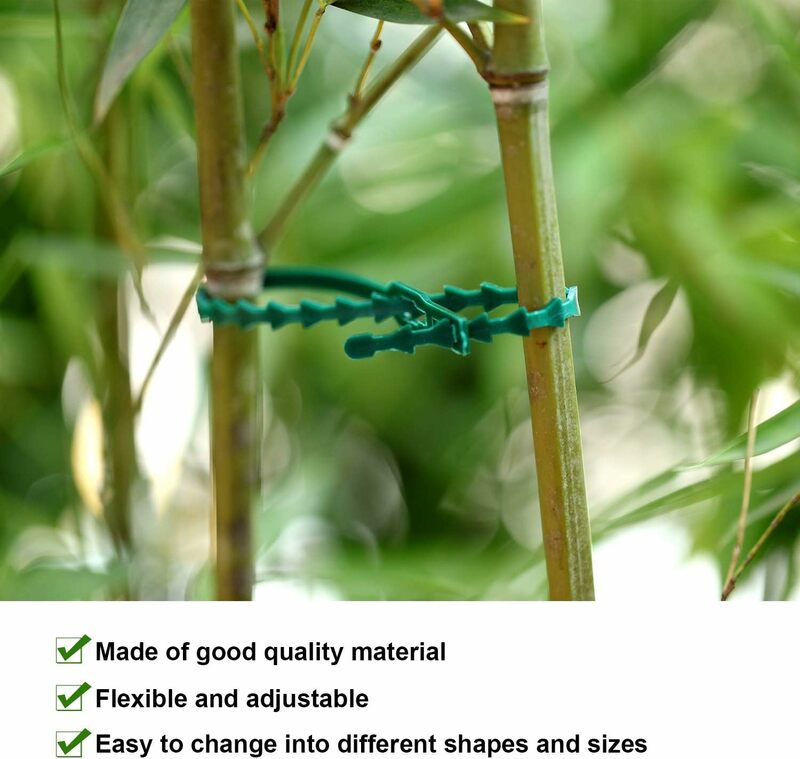 50PCS Reusable Garden Cable Ties Self-locking Plastic Tie Adjustable Plant Support Shrubs Fastener Zip Loop Wire Wrap