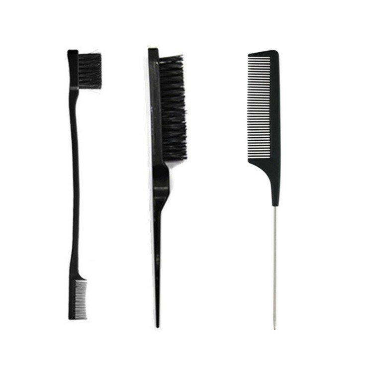 3 buah/lot sisir rambut pengaturan rambut tepi ganda aksesori sikat rambut sisir partisi penata rambut