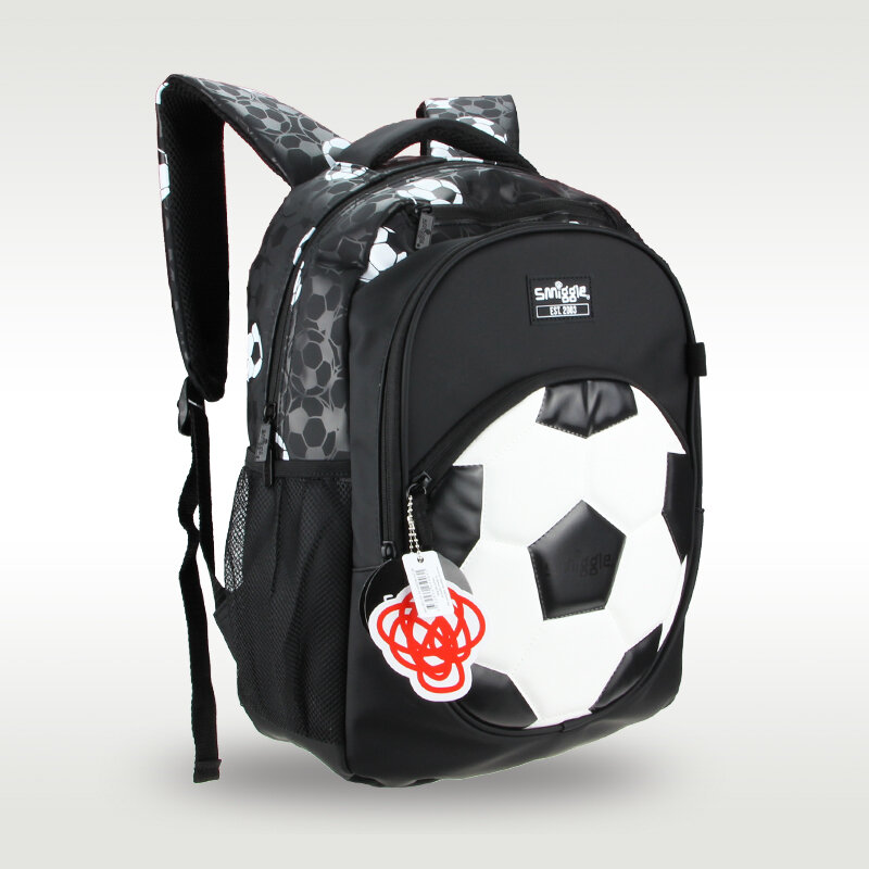 Австралийский оригинальный Smiggle, детский школьный рюкзак для мальчиков, большой белый рюкзак для футбольного мяча, водонепроницаемый, 16 дюймов
