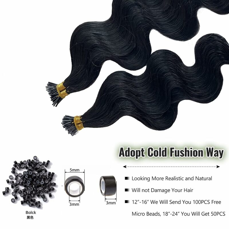 I Tips прямые # 1B натуральные черные курчавые прямые искусственные человеческие волосы для наращивания 50 г настоящие волосы для женщин