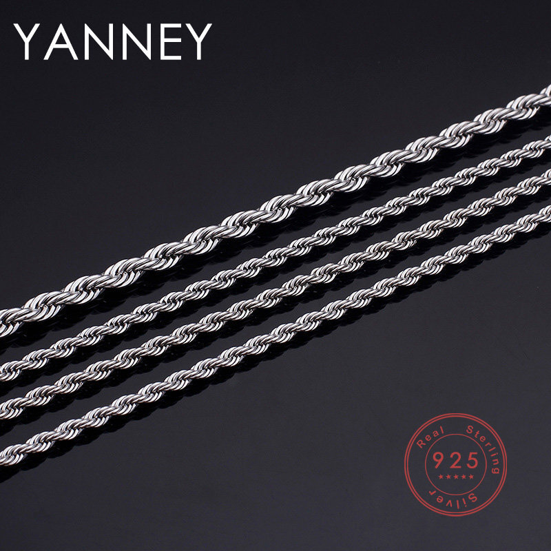 925 Sterling Silver 2/3/4mm 40-75cm Necklace Man Woman Fashion Figaro Chain Wedding Christmas Gift Jewelry Accessories