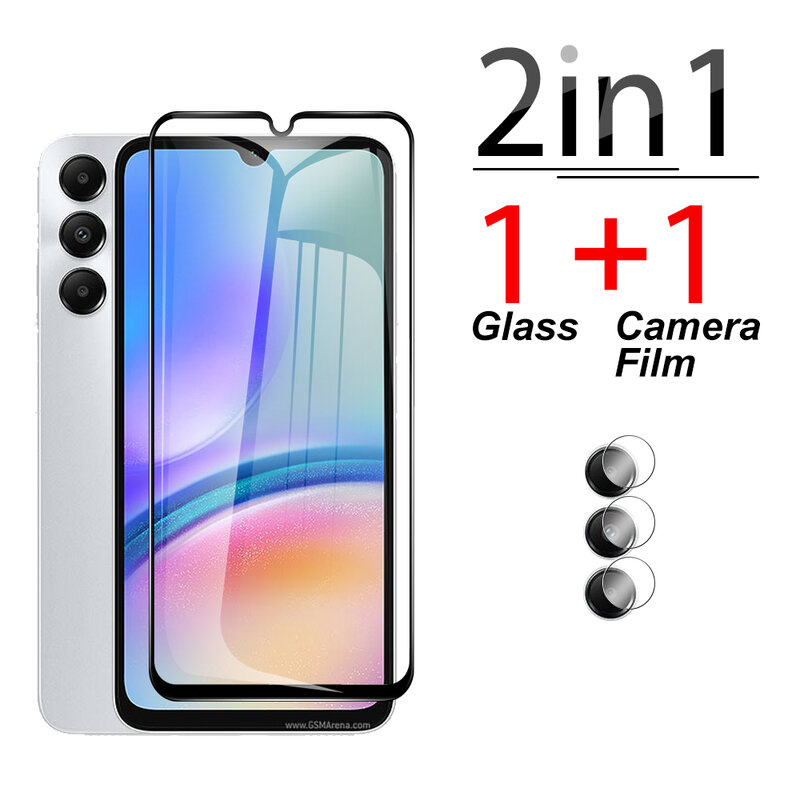 2 в 1, прозрачное Защитное стекло для экрана камеры Samsung Galaxy A05s, закаленное стекло с черными краями и защитой от царапин для Samsung Sansung A05, A 05
