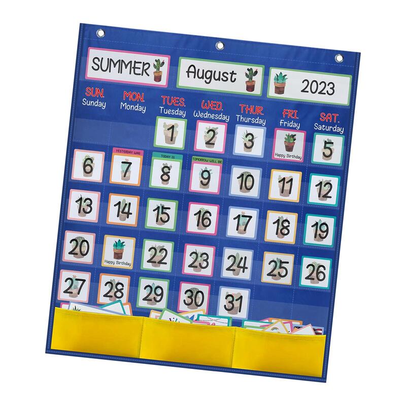 Maandelijkse Kalender Pocket Chart Educatieve Klaskalender Met 89 Kaarten