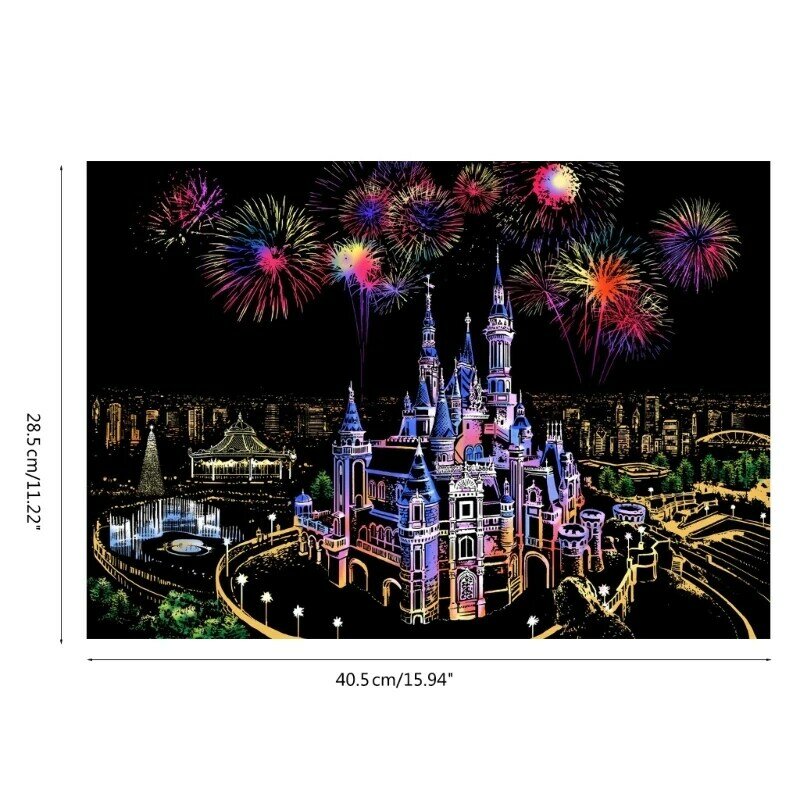 Creative Gift Scratch Painting Kits Adult City Night View Art Craft Painting