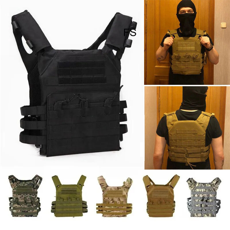Militar Tactical Bulletproof Vest, Caça Transportador, Air Gun Acessórios, Combate MOLLE, Camuflagem Colete Militar