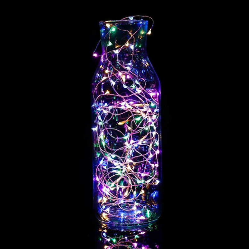 스트링 LED 작동 크리스마스 조명, 파티 조명, 멀티 컬러 웨딩 램프, 크리스마스 파티 휴일 야외 조명 장식, 1m