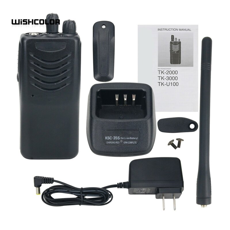 Wishclolor TK-3000 4W 3-5KM Walkie Talkie Portabel Radio UHF 440-480MHz 16CH Transceiver Genggam untuk KENWOOD