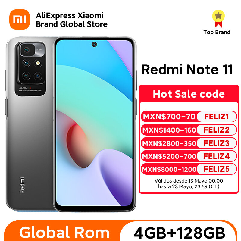 Wereldwijde Rom Xiaomi Redmi Note 11 Mobiele Telefoon 4Gb 128Gb Helio G88 Octa Core 90Hz Amoled Display 5000Mah 18W Cn-Versie