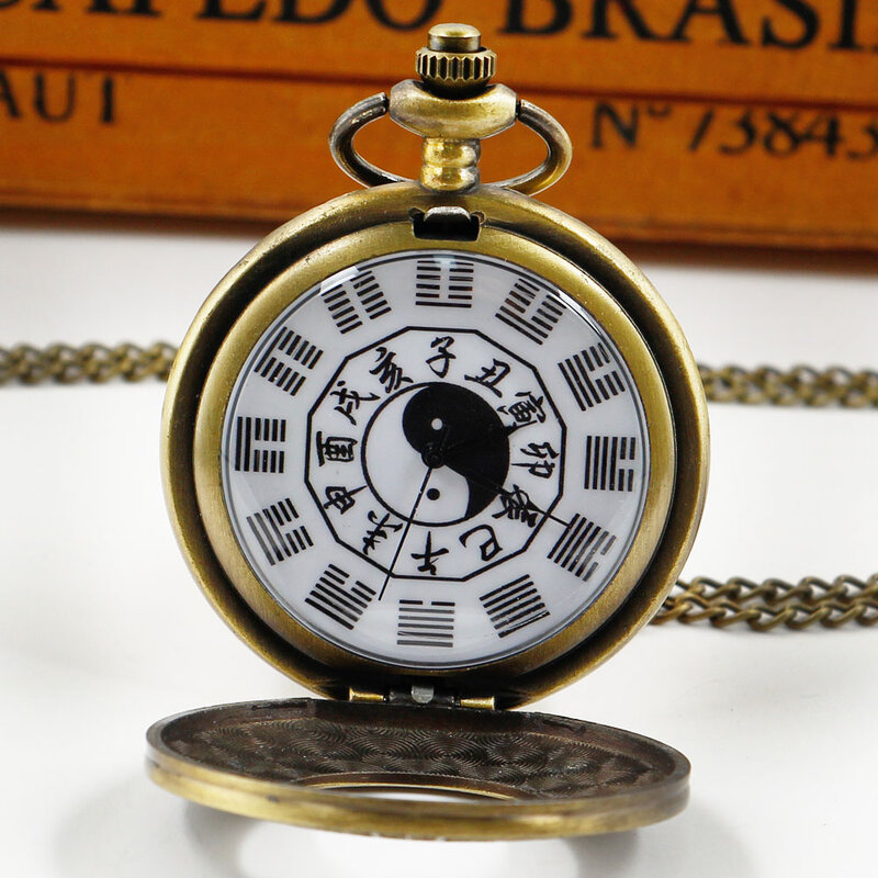 New Quartz Pocket Watch Chinese Style Special Design Gold Female Male Pendant Necklace Gift for Woman Men Watch