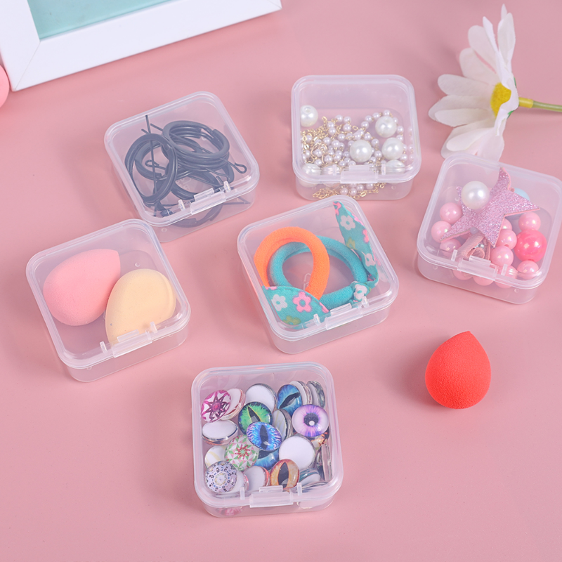 30PCS Square Transparent Jewelry Storage Box Flip Seal Plastic Dustproof Storage Case Clamshell Jewelry Packag Display Container