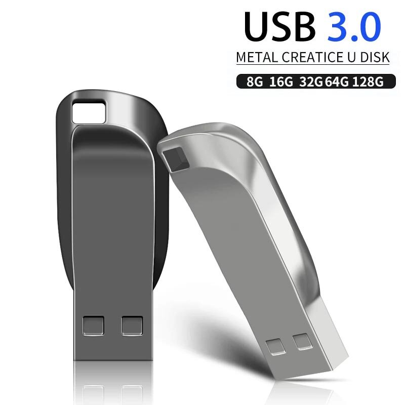 USB Flash Drive com Metal Rod, Pen Drive, 3.0 Pendrive, 128GB, 64GB, 32GB, 16GB, 8GB, Frete Grátis