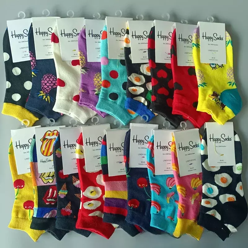 Novelty Happy Funny Mens Graphic Socks Summer Fruit Painting Dress Socks Low Cut SIZE 36-40