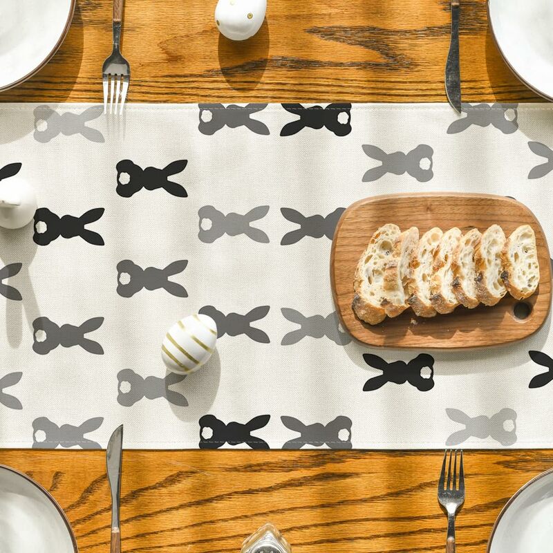 Пасхальная настольная дорожка с кроликом, весеннее кухонное украшение для обеденного стола для домашнего декора