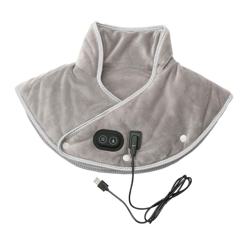 Bantalan pemanas listrik bahu leher portabel, 3 pengaturan panas besar untuk pria wanita, alas kompresi termal pemijat USB