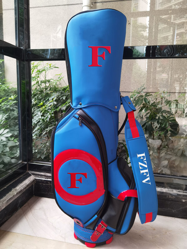 2024 New Brand Golf Bag Men's Golf Standard Bag Waterproof Pu Professional Blue Golf Bag