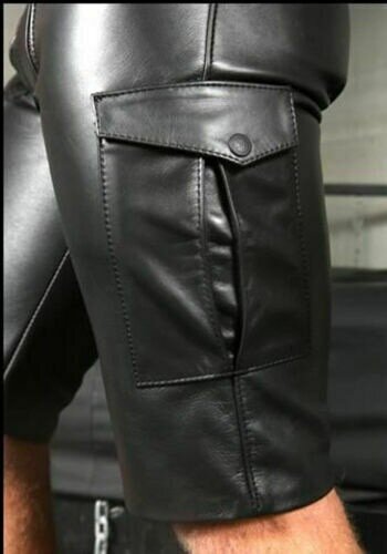 Shorts de couro ajuste confortável masculino, moda bonito, venda quente, novo, 2023