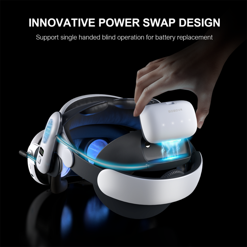 BOBOVR-Sangle de tête avec climatisation pour Meta Quest 3, S3 Pro, batterie 10000mAh, améliore l'expérience de jeu, accessoires VR