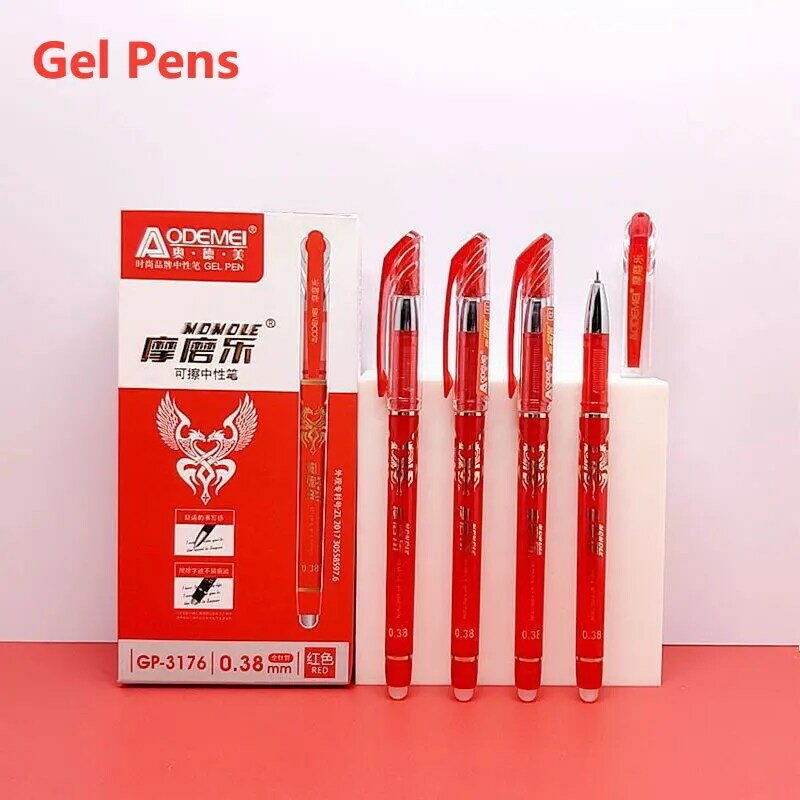 สีดำสีฟ้าสีแดง Erasable ปากกาเจลหมึกปากกาเจลชุดเติมปากกาลูกลื่น0.5มม.ปากกาสำนักงานธุรกิจเขียนเครื่องเขียนอุปกรณ์