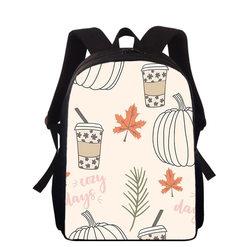 Autumn leaves fall fox cute cartoon 15” 3D Kids Backpack Primary School Bags for Boys Girls Back Pack Students School Book Bags