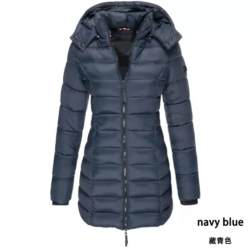Winter Women's Long Hooded Cotton Down Jacket Coat Down Jacket Thickened Warm Jacket