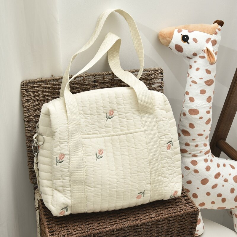 New Mommy Bag Cute Print Embroidery Mommy Bag Zipper Newborn Baby Diaper Bag Nappy Pouch Travel Stroller Storage Bags