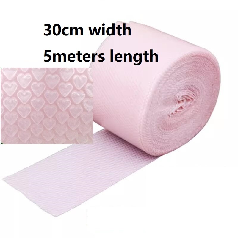 30cmx5 Meters Cute Bubble Mailers for Gift Box Shockpoof Packaging Wrap Bubble Love Heart Film Small Business Supplies