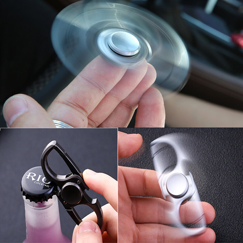 Multifunktionale Hand Spinner Metall Flasche Opener Kreisel Keychain Erwachsene Stress Relief Fidget Spinner Keychain mit Geschenk
