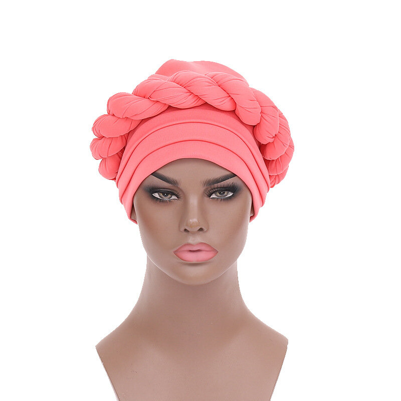 ผ้าโพกหัวแอฟริกันผู้หญิงหมวกแก๊ปสีทึบสไตล์แฟชั่นสำหรับผู้หญิงแอฟริกันสำหรับฤดูใบไม้ร่วง