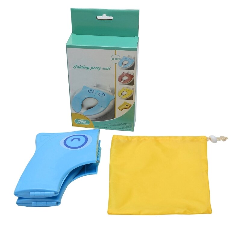 F62D Asiento entrenamiento para baño con almohadilla antideslizante plegable portátil para niños y niñas pequeños