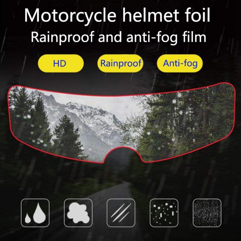 Helm motor tipe Universal, helm sepeda motor Anti hujan, Film Anti kabut listrik, helm setengah mobil, aksesori tambalan lensa Anti kabut
