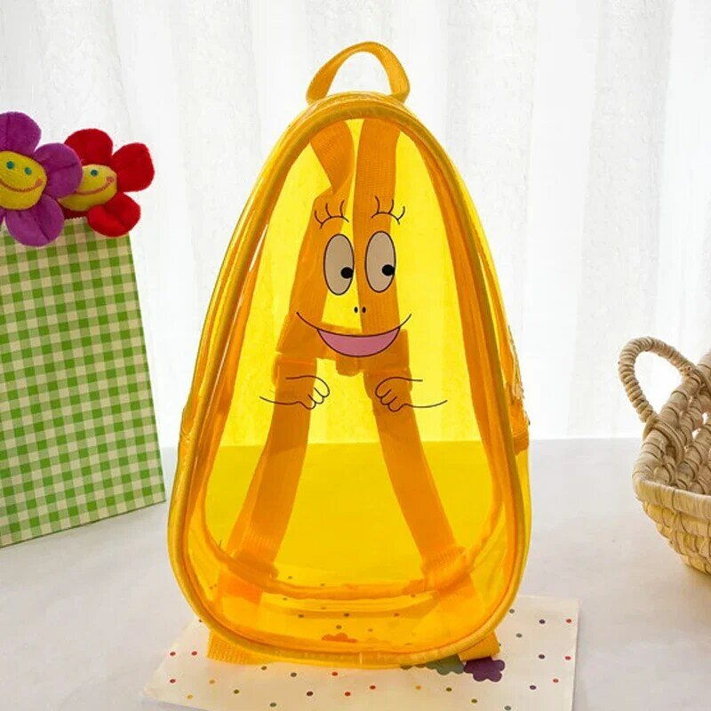 Cartoon PVC Transparent Backpacks for Children, INS Cute Jelly Bag para Baby Girls and Boys, Kindergarten Schoolbag, Beach Swimming for Kids