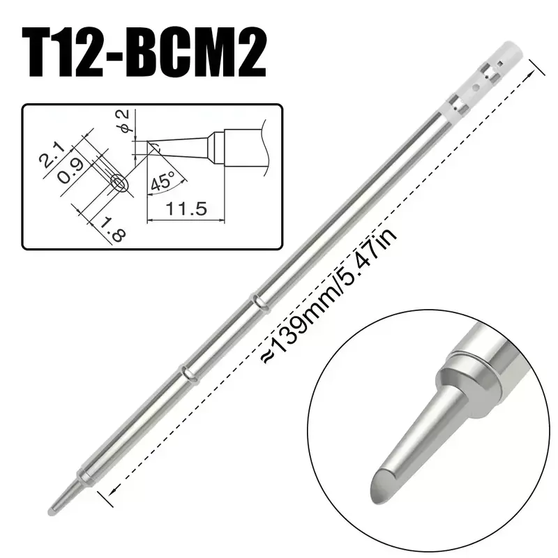 T12-BCM2 T12-BCM3 wysokiej jakości żelazne wiertło lutownicza z końcówką w kształcie wcięcia/podkowy z rowkiem/kształtem BCM2/3 końcówki
