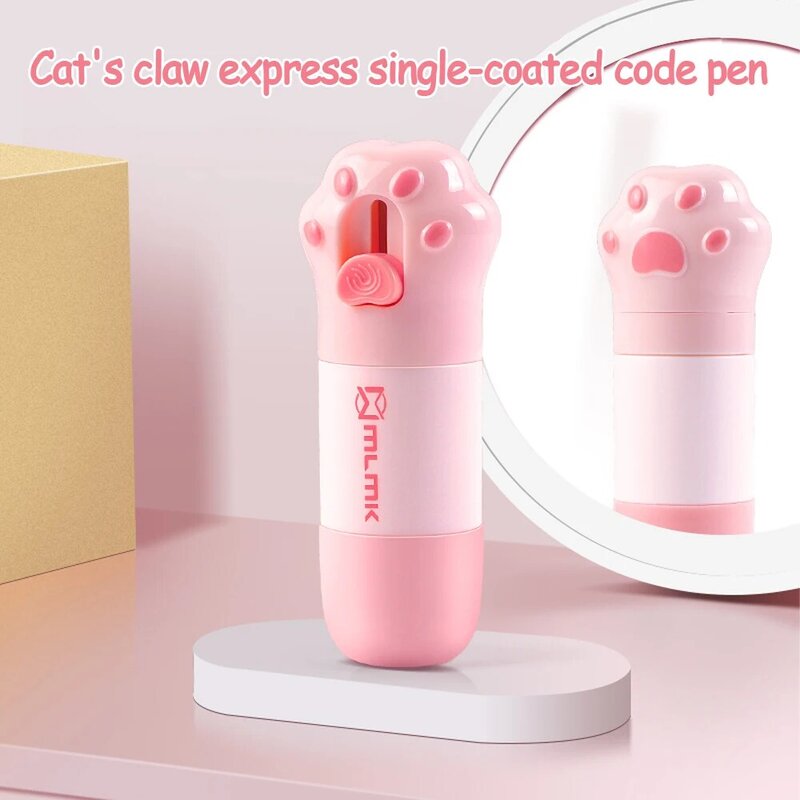 Cat Paw Double Head Express Tool Thermal Paper Correction Fluid with Knife Parcel Box Opener Anti Peep Privacy Protector Eraser