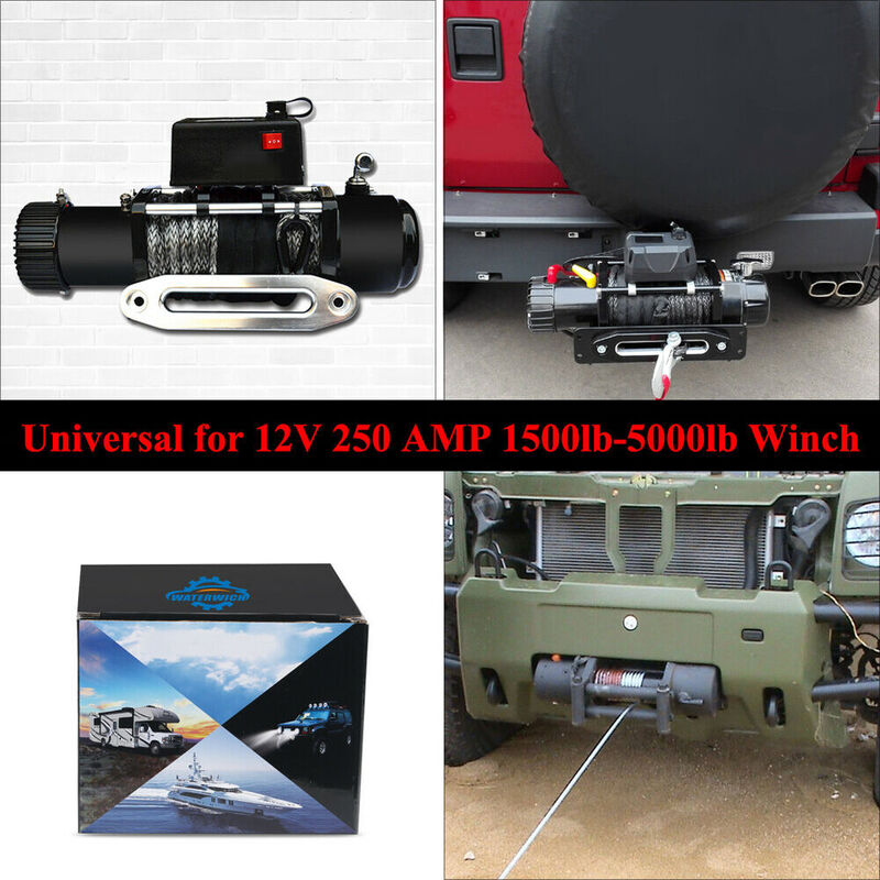 Universal 12V 24V 250A Winch Remote Contactor kontrol Solenoid Relay kembar nirkabel pemulihan jarak jauh untuk mobil Jeep sepeda motor
