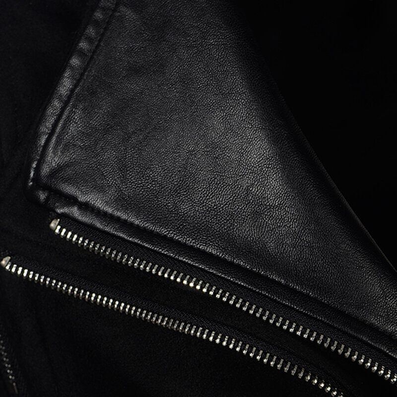 VOLALO-Chaqueta de cuero sintético para mujer, abrigo negro a la moda, para motocicleta, para invierno y otoño, 2024