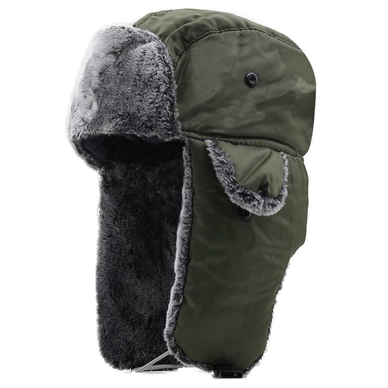 Unisex Fluffy Faux Fur Cap, chapéu russo, caçador, bombardeiro, quente, soldado, abas de orelha, monocromático, esqui, headwear, homens, mulheres, inverno