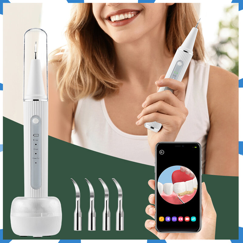 Raspador Visual ultrasónico eléctrico para blanquear los dientes, limpiador Dental de 3 modos, eliminador de sarro y cálculo Oral, limpiador de manchas de placa