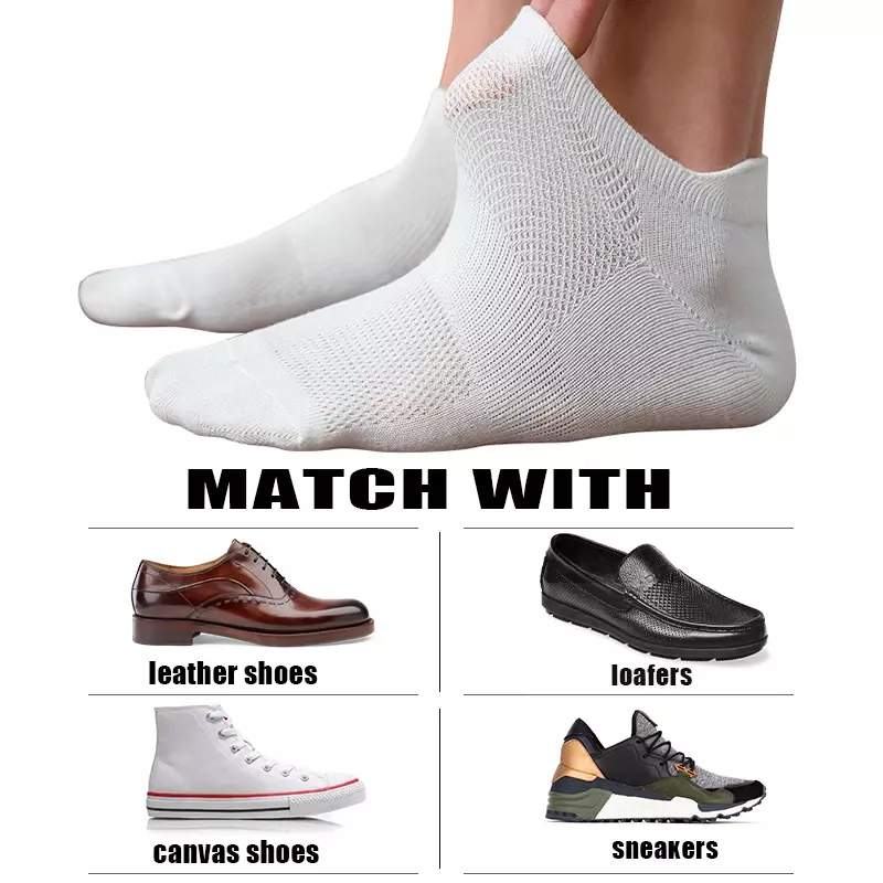 Calcetines tobilleros de algodón para hombre, calcetín suave y transpirable, color sólido, sencillo, a la moda, talla grande, 4 pares