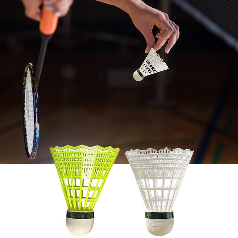 Palline da Badminton in plastica di Nylon palla da allenamento leggera durevole navetta in plastica testa a fusione di sughero accessori per Badminton per sport all'aria aperta
