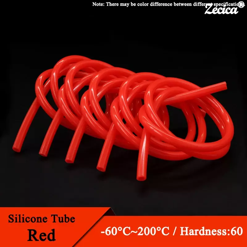 Manguera de goma de silicona roja de grado alimenticio, tubo Flexible de silicona no tóxico, ID 0,5, 1, 2, 3, 4, 5, 6, 7, 8, 9, 10, 12, 14, 16, 18, 20, 25, 32mm, 1/5/10M